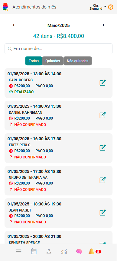 Atendimentos do Mês