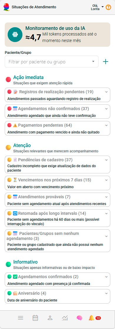 Situações de Atendimento