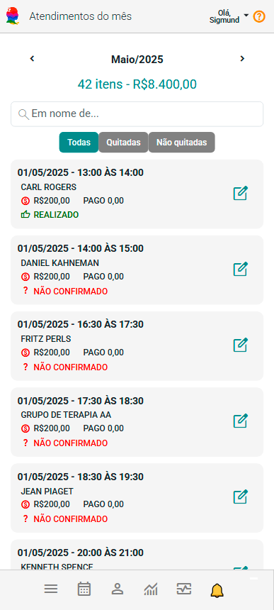 Atendimentos do Mês