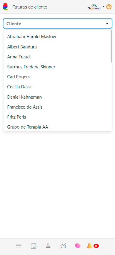 Painel Faturas do Paciente