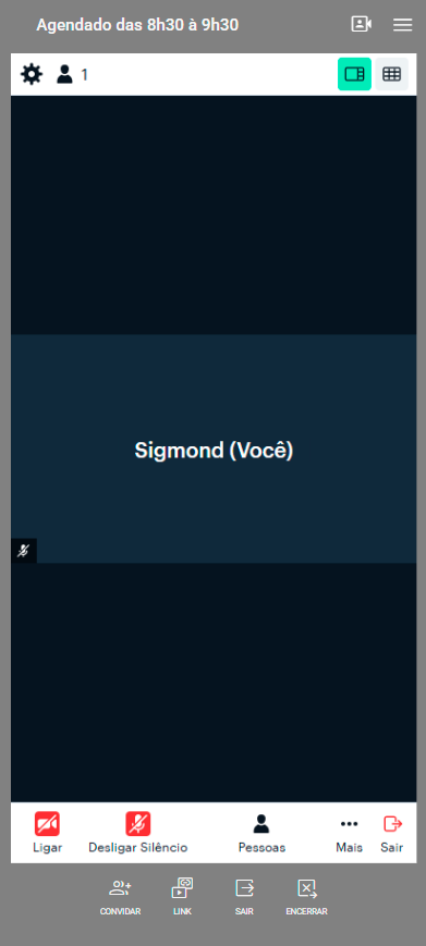 Tela da sala de teleatendimento