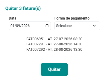 Painel Faturas da Pessoa Atendida