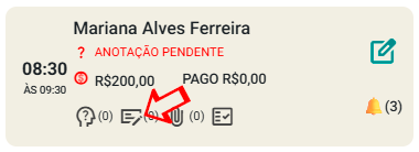 Anotações do atendimento