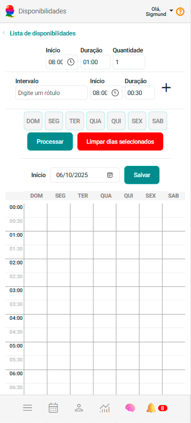 Painel Configurações