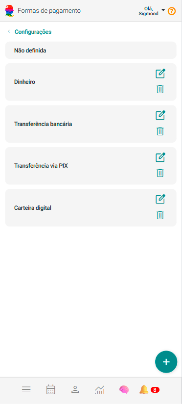Painel Configurações