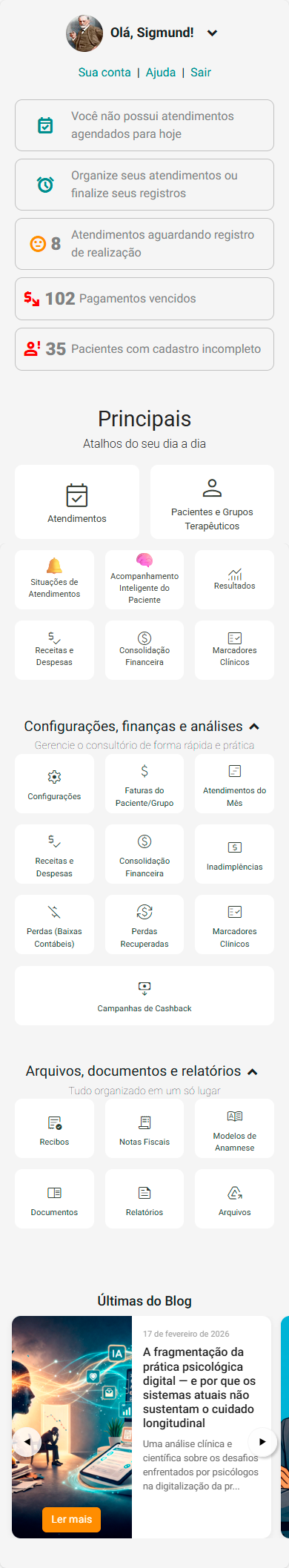 Tela: Painel Inicial