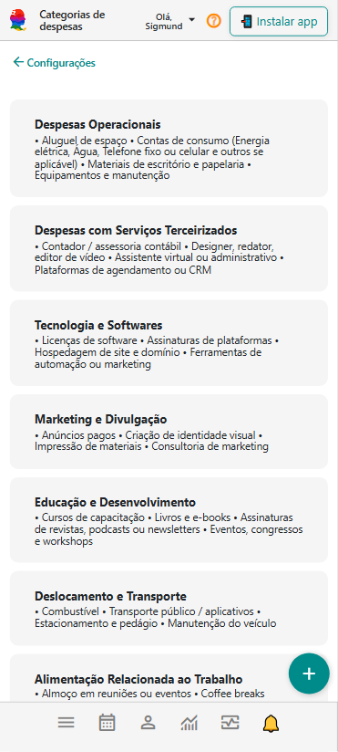 Painel Configurações