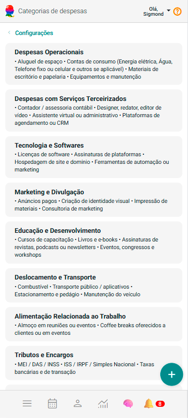 Painel Configurações