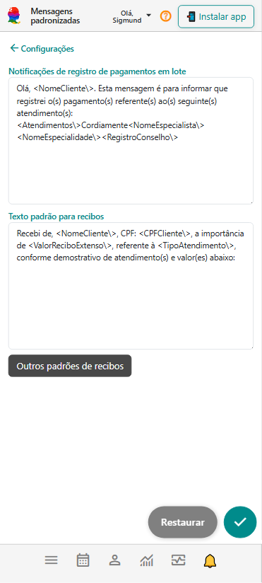 Configurações