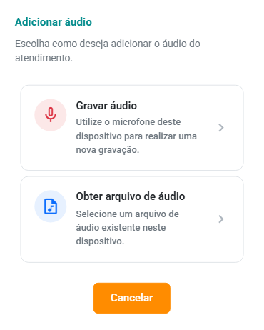 Opções de áudio