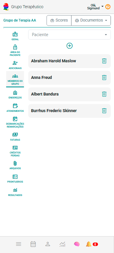 Painel Pacientes e Grupos