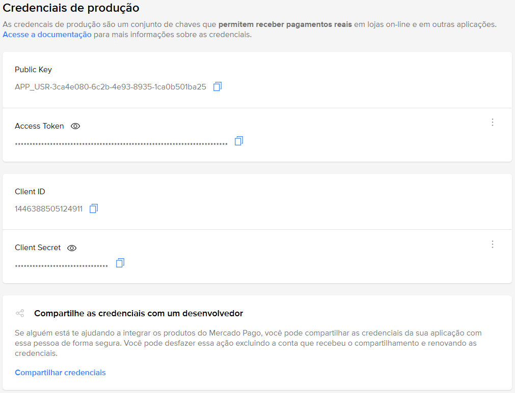 Painel Configurações