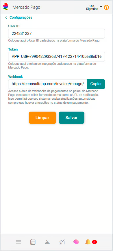 Painel Configurações