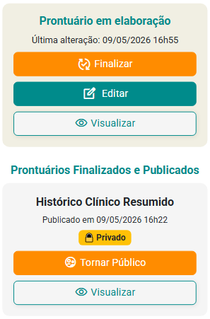 Finalizar prontuário