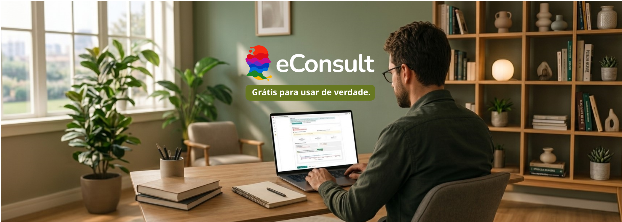 eConsult FREE, sistema gratuito para psicólogos com agenda, prontuário, financeiro e acompanhamento clínico