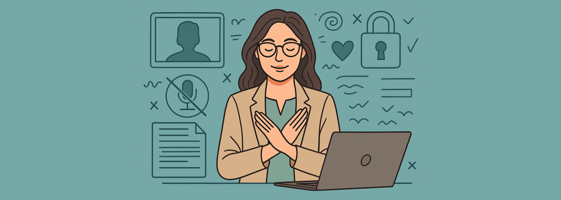 Ilustração sobre sigilo em psicoterapia online